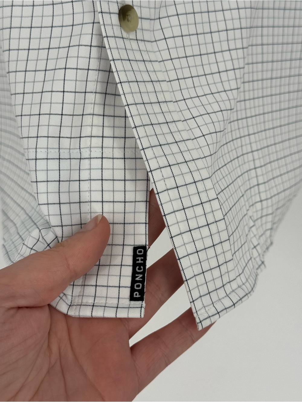 Poncho The Palmetto Long Sleeve Shirt Double Blue Check Plaid Large Ultra-Lite - Picture 7 of 13